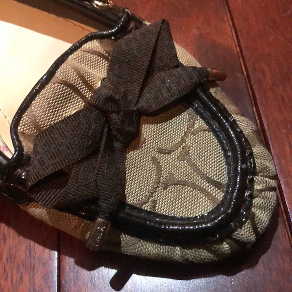 Coach Carisa Brown monogram patent flat loafer signature C pattern grosgrain - Picture 5 of 8